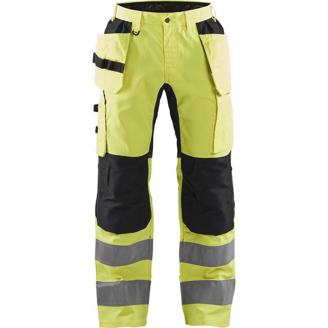 Riipputaskuhousut Blåkläder 1552 Highvis Stretch huomiokeltainen/musta