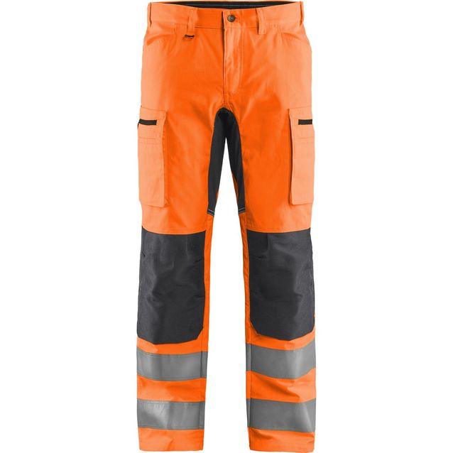 Huomiohousut Blåkläder 1585 Highvis Stretch huomio-oranssi/harmaa