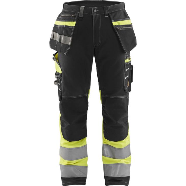 Riipputaskuhousut Blåkläder 1794 Highvis musta/huomiokeltainen