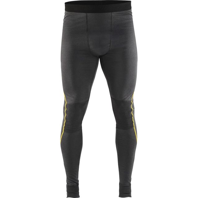 Alushousut Blåkläder 1844 Xlight 100% merinovillaa tummanharmaa/keltainen