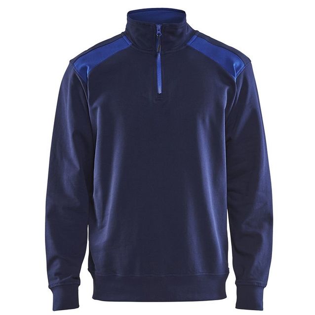 Collegepaita Blåkläder 3353 lyhyellä vetoketjulla mariininsininen/sininen