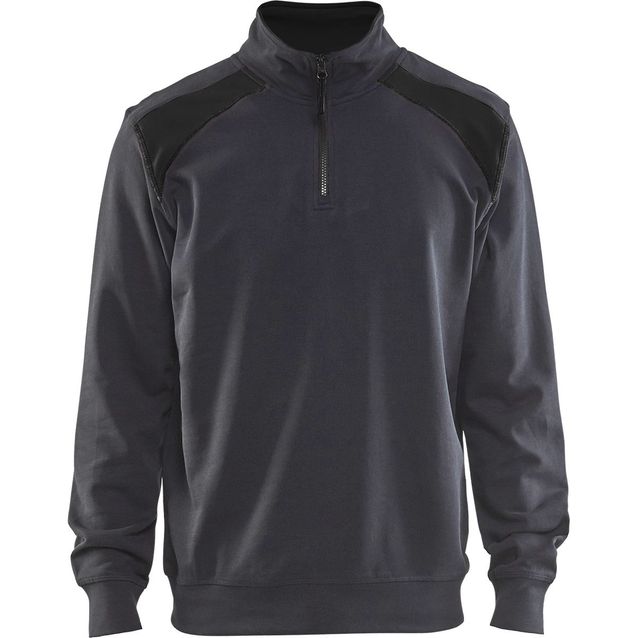 Collegepaita Blåkläder 3353 lyhyellä vetoketjulla harmaa/musta