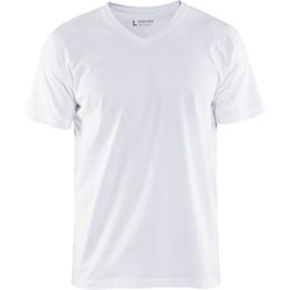 T-paita Blåkläder 3360 V-kauluksella valkoinen