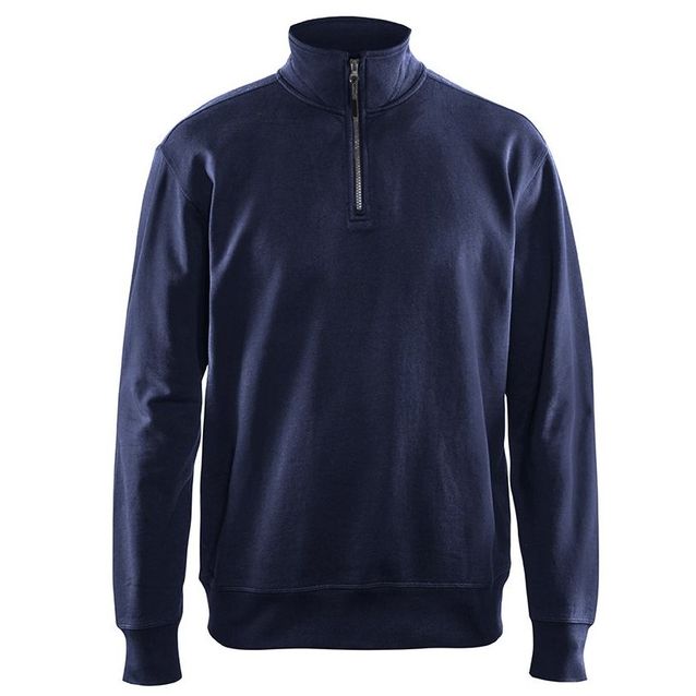 Collegepaita Blåkläder 3369 lyhyellä vetoketjulla mariininsininen