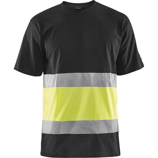 T-paita Blåkläder 3387 Highvis musta/huomiokeltainen
