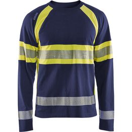 Pitkähihainen t-paita Blåkläder 3510 Highvis mariininsininen/huomiokeltainen