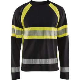 Pitkähihainen t-paita Blåkläder 3510 Highvis musta/huomiokeltainen