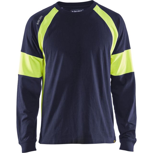 Pitkähihainen t-paita Blåkläder 3520 mariininsininen/keltainen