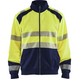 Collegepaita Blåkläder 3558 Highvis vetoketjulla huomiokeltainen/sininen