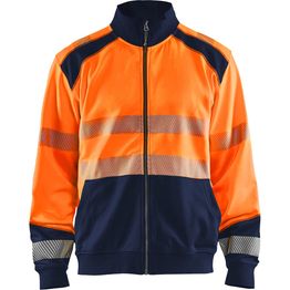 Collegepaita Blåkläder 3558 Highvis vetoketjulla huomio-oranssi/sininen