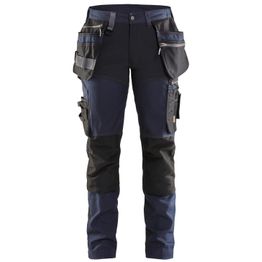 Naisten riipputaskuhousut Blåkläder 7115 Stretch tummansininen/musta