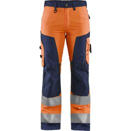 Naisten huomiohousut Blåkläder 7155 Highvis huomio-oranssi/sininen