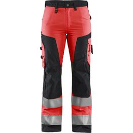 Naisten huomiohousut Blåkläder 7155 Highvis huomiopunainen/musta