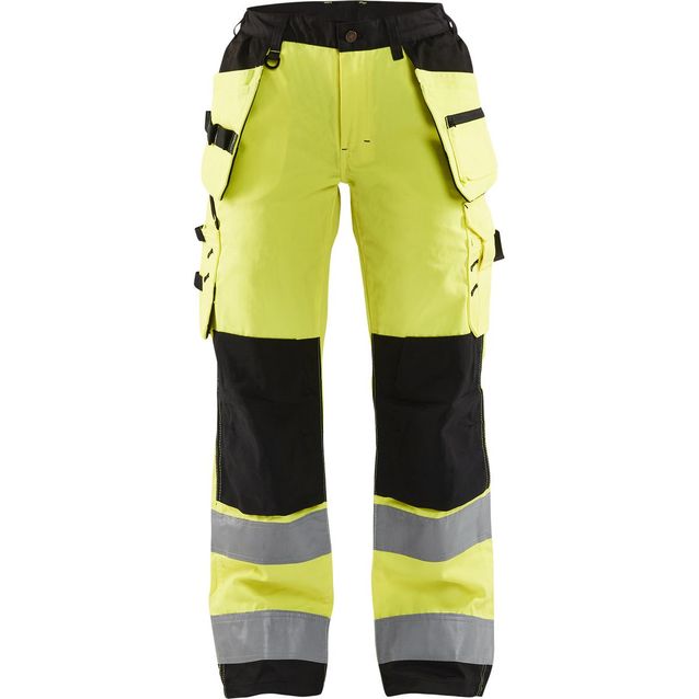 Naisten riipputaskuhousut Blåkläder 7156 Highvis huomiokeltainen/musta