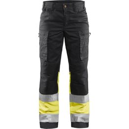 Naisten huomiohousut Blåkläder 7161 Highvis Stretch mariininsininen/huomioväri
