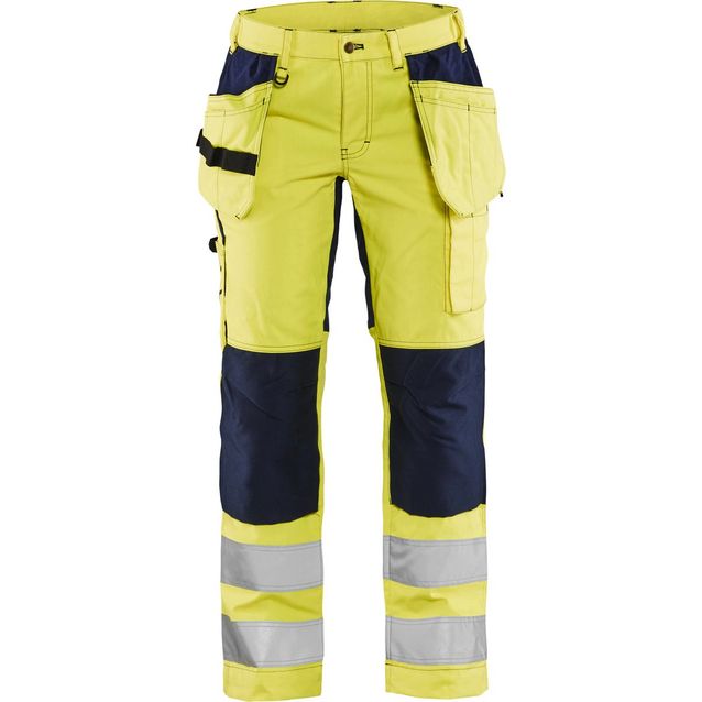 Naisten riipputaskuhousut Blåkläder 7163 Highvis Stretch huomiokeltainen/sininen