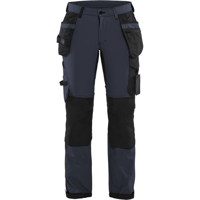 Naisten riipputaskuhousut Blåkläder 7192 Stretch tummansininen/musta