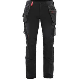 Naisten riipputaskuhousut Blåkläder 7192 Stretch musta/punainen