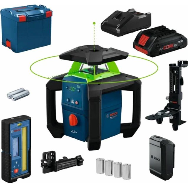 Pyörivä laser Bosch Professional GRL18V-4-34CVG LR45 WM5 18V 4,0 Ah akulla + L-Boxx