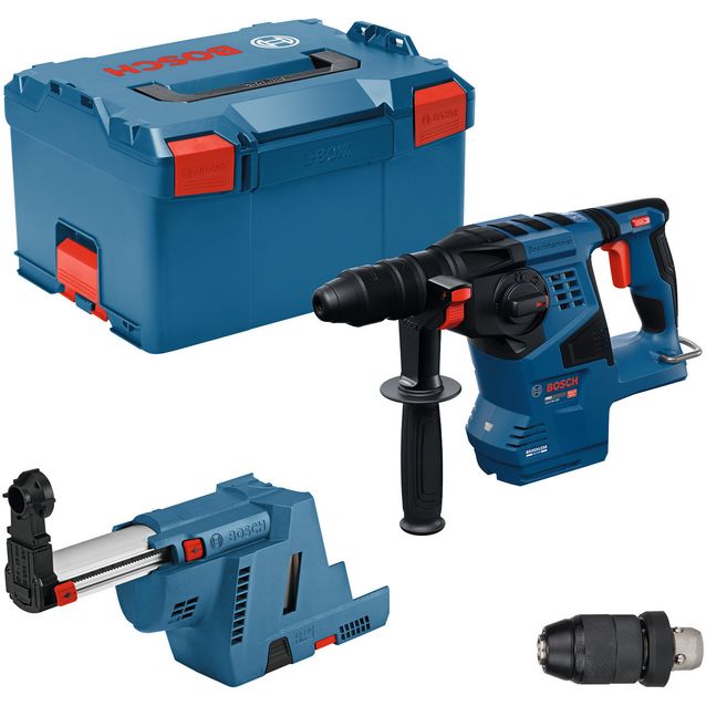 Akkuporavasara Bosch Professional GBH18V-28F Solo 18V ilman akkua + L-Boxx, GDE-pölynpoistoadapteri