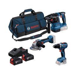 Akkukonesarja Bosch Professional GSB/GWS/GBH 3 osaa 18V 3x5,0 Ah akuilla + laukku