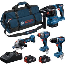 Akkukonesarja Bosch Professional GSR GDX GWS ja GBH 18V 2x5,0 Ah akuilla + työlaukku
