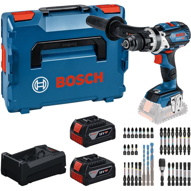 Akkuiskuporakone Bosch Professional GSB18V-110 C 18V 2x5,0 Ah akuilla + L-Boxx, ruuvikärkisarja