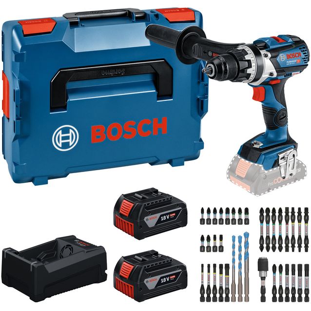 Akkuporakone Bosch Professional GSR18V-110 C 18V 2x5,0 Ah akuilla + L-Boxx, ruuvikärkisarja