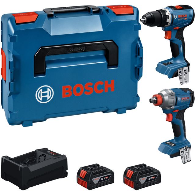 Akkukonesarja Bosch Professional GSR + GDX 18V 2x5,0 Ah akuilla + L-Boxx