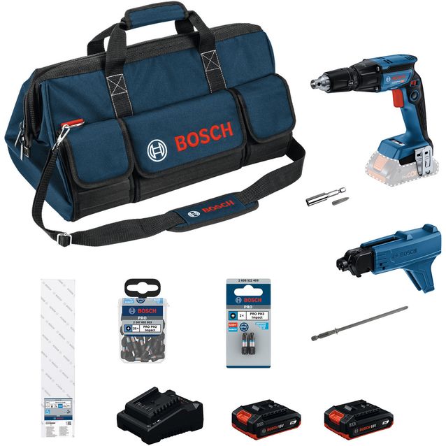 Akkuväliseinäruuvinväännin Bosch Professional GTB18V-45 18V 2x2,0 Ah akuilla + työkalulaukku