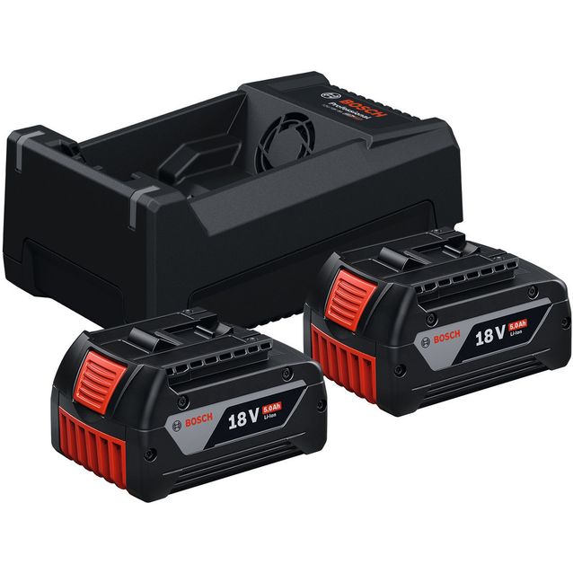 Akkupaketti Bosch 2xGBA18V GAL12V/18V 18V 2x5,0 Ah akuilla