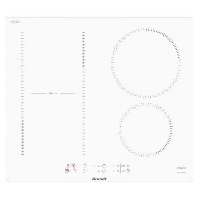 Induktioliesitaso Brandt BPI164DUW, 580x510mm, valkoinen