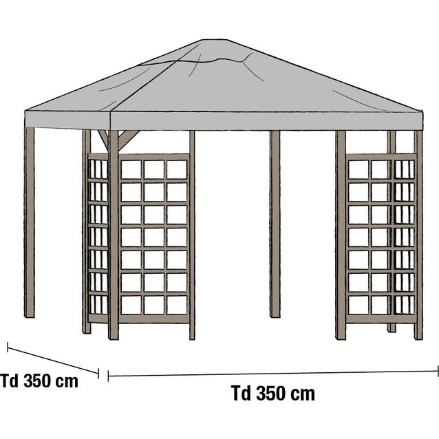Paviljongin kattokangas Brafab Hov, 350x350cm, harmaa