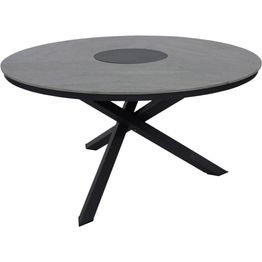 Pyöreä ruokapöytä ulos Brafab Kenora, Ø130cm, antrasiitti/harmaa