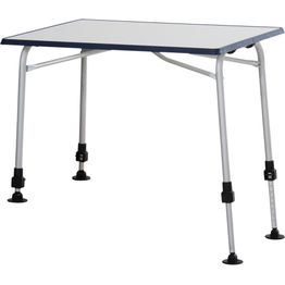 Retkipöytä Brafab Volga, 80x60cm, kokoontaittuva, säädettävät jalat, valkoinen/alumiini