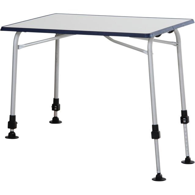 Retkipöytä Brafab Volga, 80x60cm, kokoontaittuva, säädettävät jalat, valkoinen/alumiini