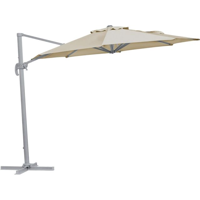 Riippuva aurinkovarjo Brafab Linz, Ø300cm, khaki/vaaleanharmaa