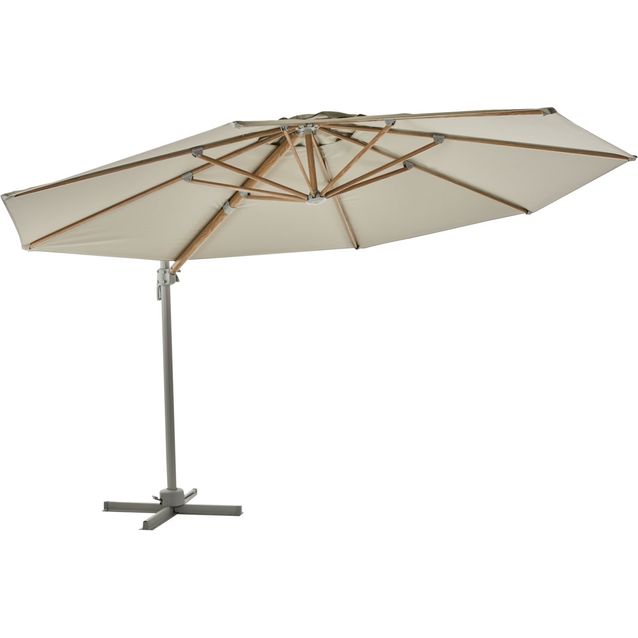Riippuva aurinkovarjo Brafab Luzzi, Ø350cm, khaki/vaaleanharmaa