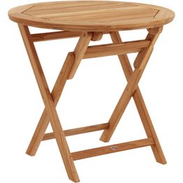 Pyöreä ruokapöytä terassille Brafab Turin, kokoontaittuva, Ø80cm, tiikki