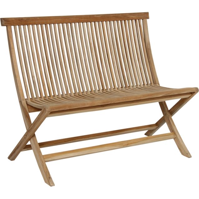 Puutarhapenkki Brafab Turin, 2-istuttava, kokoontaittuva, tiikki