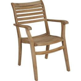 Ruokapöydän tuoli terassille Brafab Karlo, käsinojilla, pinottava, tiikki