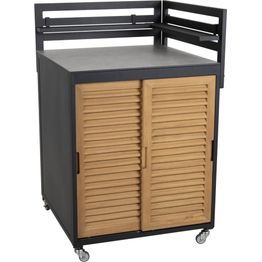 Kesäkeittiön kulmamoduuli Brafab Fornax, 74x74cm, musta/tiikki