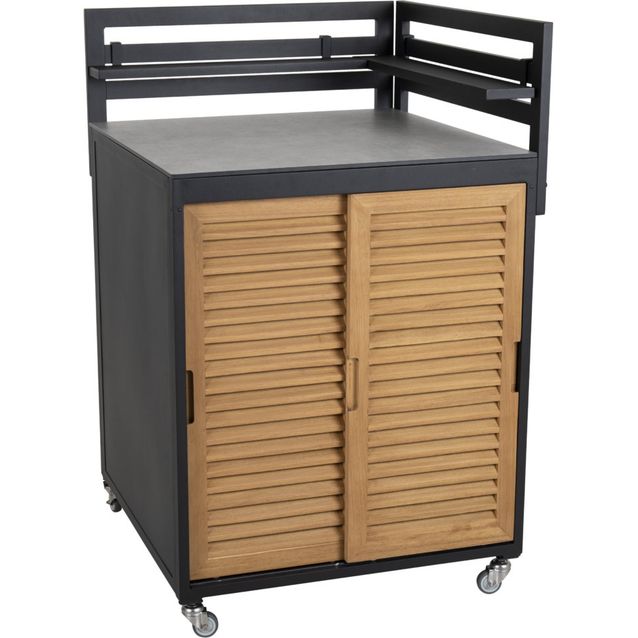 Kesäkeittiön kulmamoduuli Brafab Fornax, 74x74cm, musta/tiikki