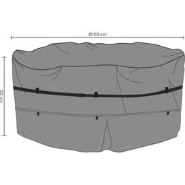 Kalustesuoja pyöreällä ruokailuryhmälle Brafab, hengittävä, musta, eri kokoja