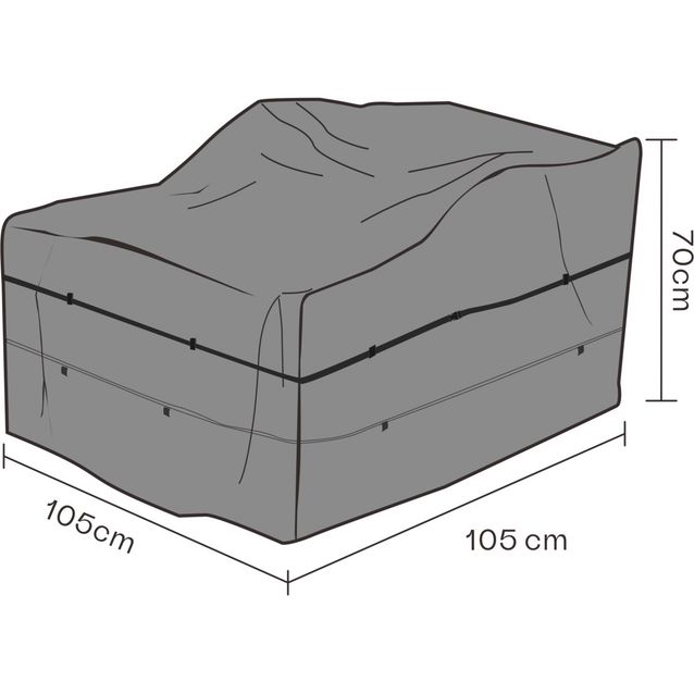 Kalustesuoja nojatuolille Brafab, 105x105x70cm, vedenkestävä, musta
