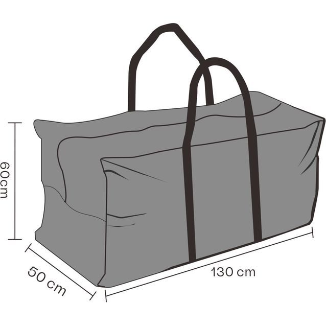 Suojakassi ulkokalusteiden pehmusteille Brafab, 130x50x60cm, vettä hylkivä, musta