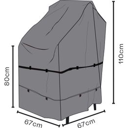 Kalustesuoja pinottaville tuoleille Brafab, 67x67x110cm, hengittävä, musta