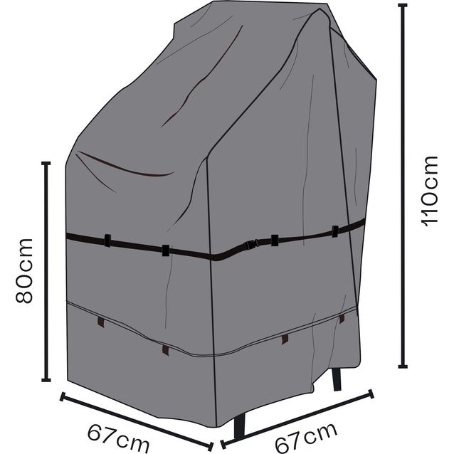 Kalustesuoja pinottaville tuoleille Brafab, 67x67x110cm, hengittävä, musta