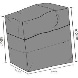 Kalustesuoja säätötuolille Brafab, 75x95x100cm, hengittävä, musta