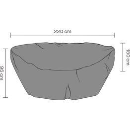 Kalustesuoja aurinkovuoteelle Brafab, 220x155x95cm, hengittävä, musta